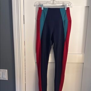 Beach Riot Colorblock Leggings - Red and Teal